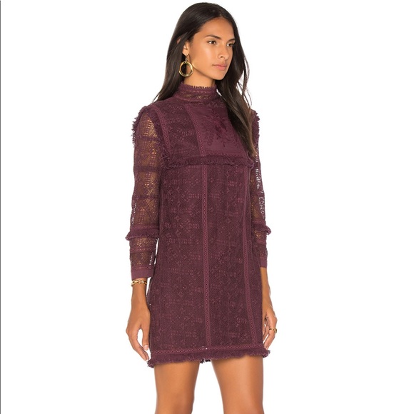 LOVESHACKFANCY GIA LACE FRINGE SLEEVES MINI DRESS - Picture 2 of 3